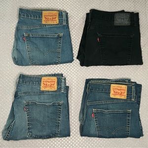 4 Pairs of Levi's! 541 Athletic Taper & 513 Slim Straight 3 Blue & 1 Black Jeans